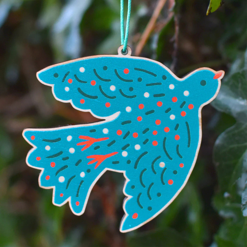 Bird Printed Wooden Decoration by Printed Peanut