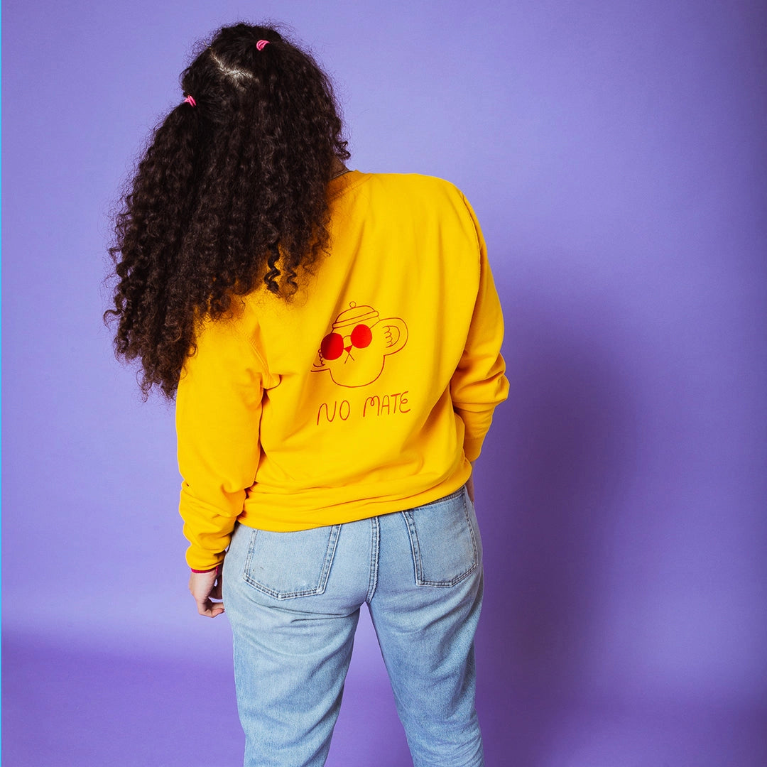 Yes Mate No Mate Yellow Sweatshirt By YUK FUN
