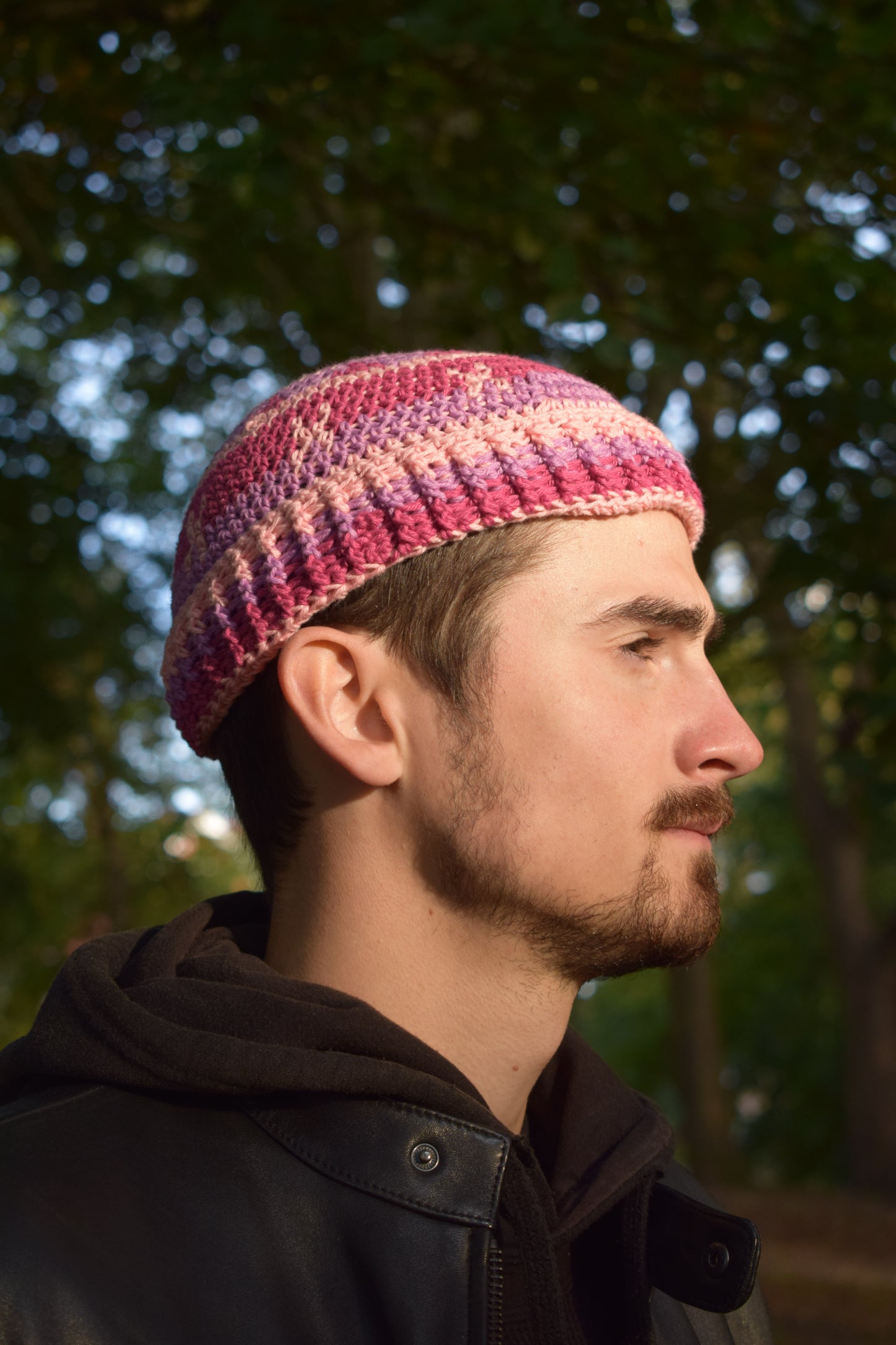 Raspberry Ripple Beanie by HoleyCow Crochet