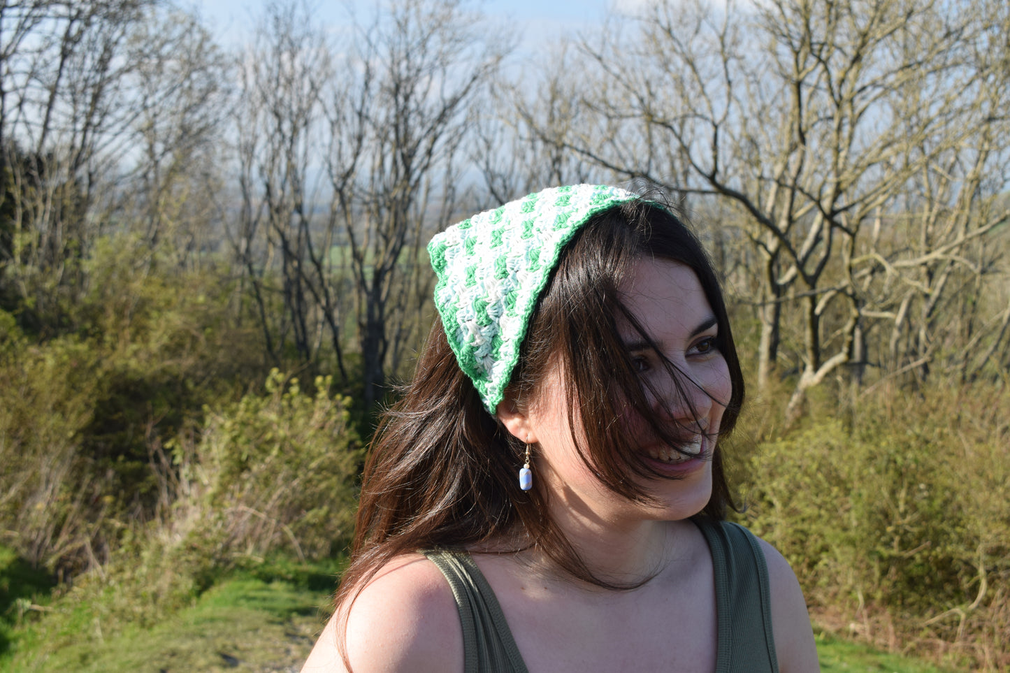 Mint-Tea Bandana handmade by HoleyCow Crochet