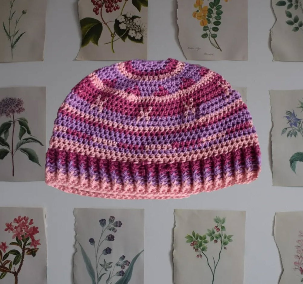 Raspberry Ripple Beanie by HoleyCow Crochet