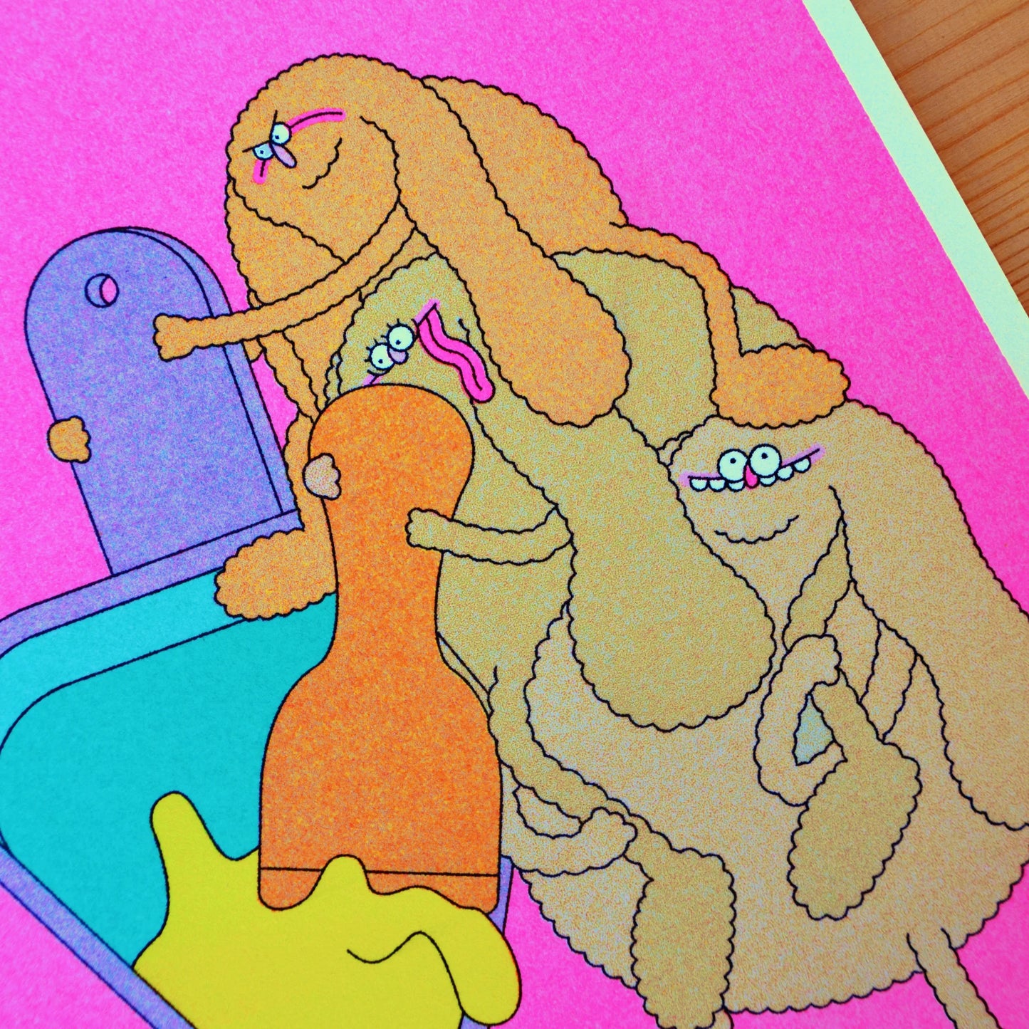 Raclette Party - A5 riso print by Alice Monvaillier