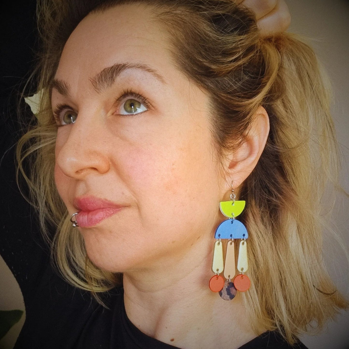Multicoloured Dangly Earrings By Hummingbird Archives