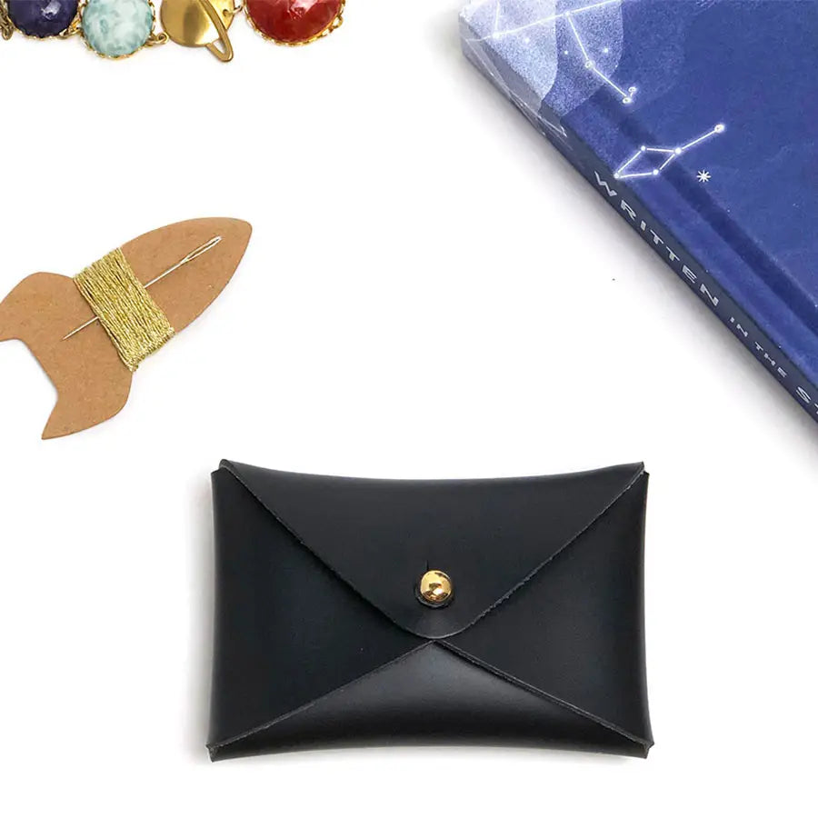 Diy Stitch Your Star Sign Kit - Black Vegan Leather Purse by chasing Threads