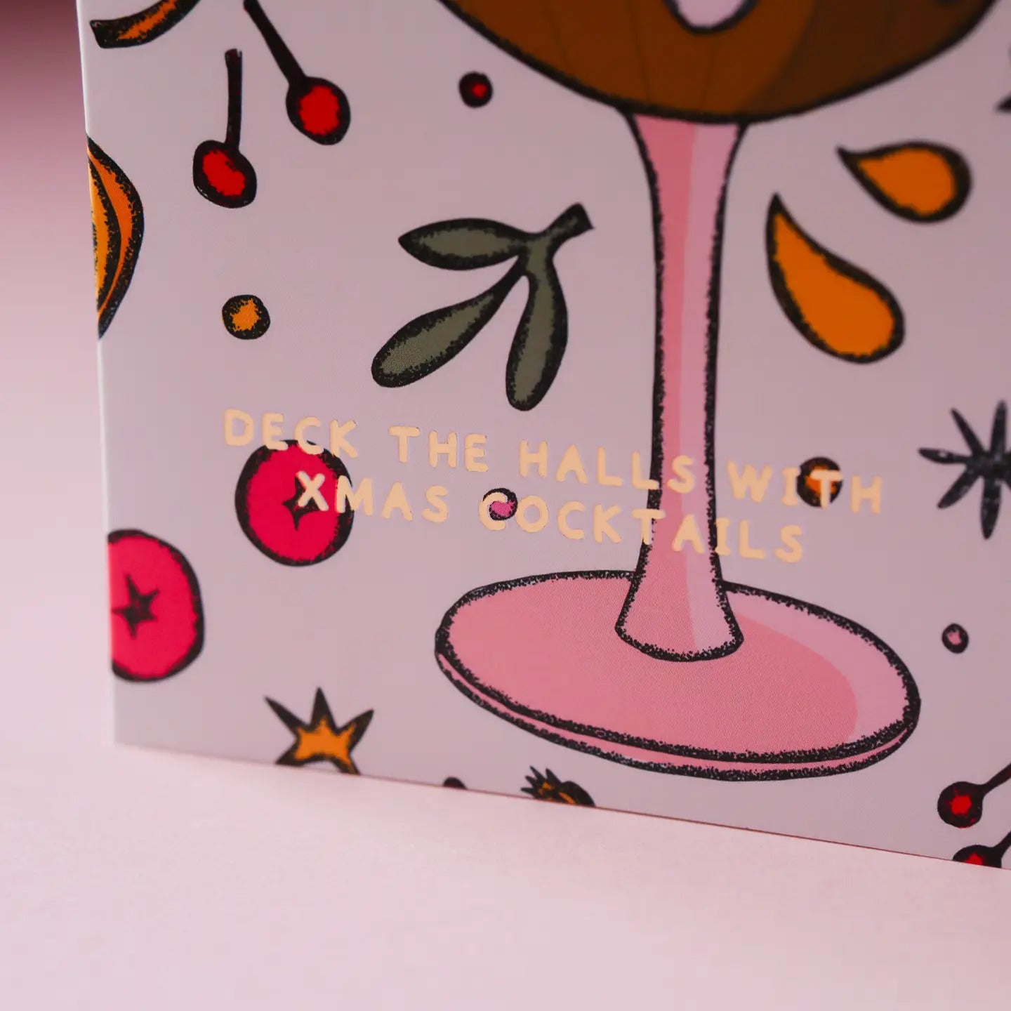 Deck the Halls with Xmas Cocktails Card by Freya Niamh Design