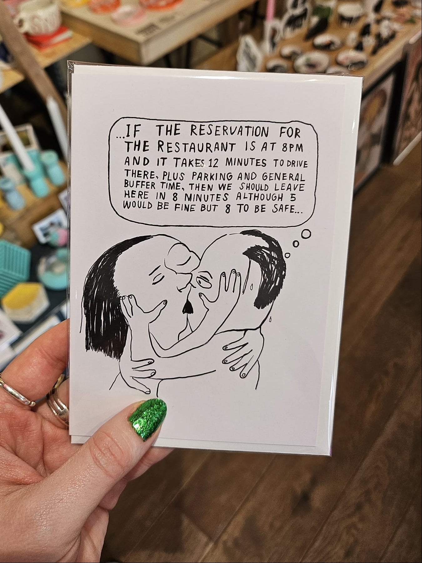 8 to be Safe greetings Card by Louise Mcfarlane