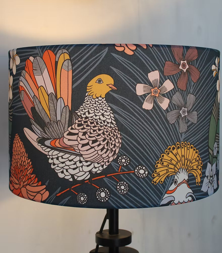 Jungle Dove Lampshade Blue by Ulrika Jarl