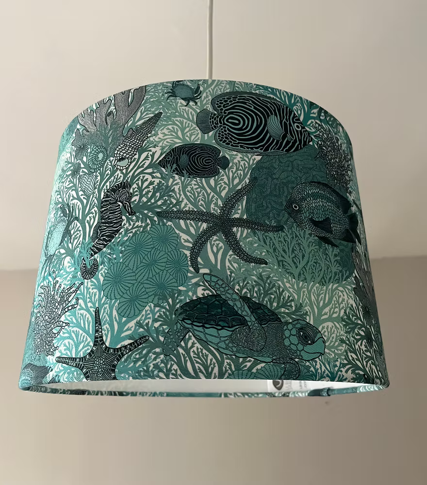 Underwater Love Lampshade Teal by Ulrika Jarl