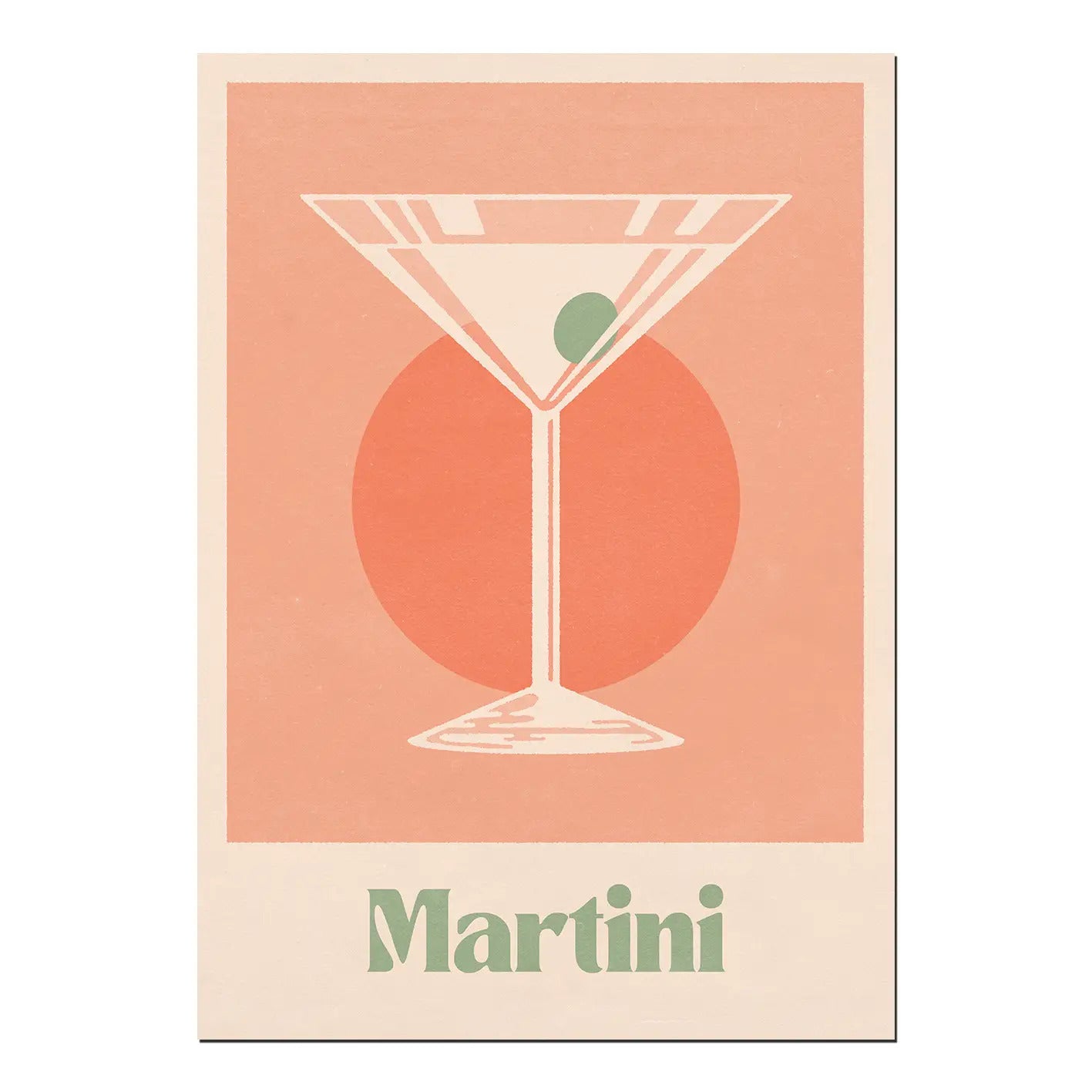 Martini Print A4 Drinks Print by CAI & JO