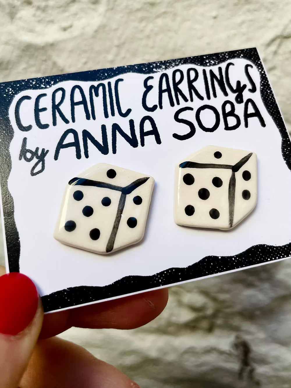 Ceramic earrings - DICES by Anna Soba
