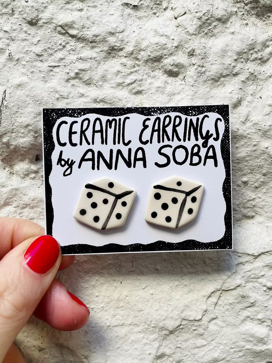 Ceramic earrings - DICES by Anna Soba