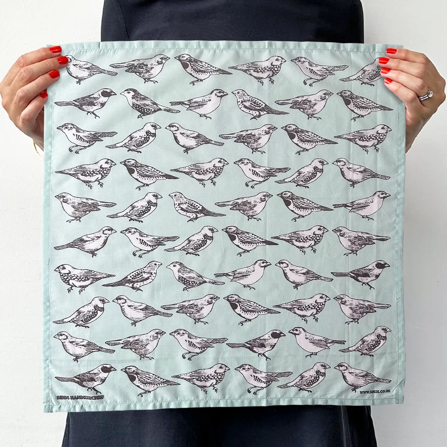 Blue Birds Handkerchief Pocket Square Bandana by Sukie