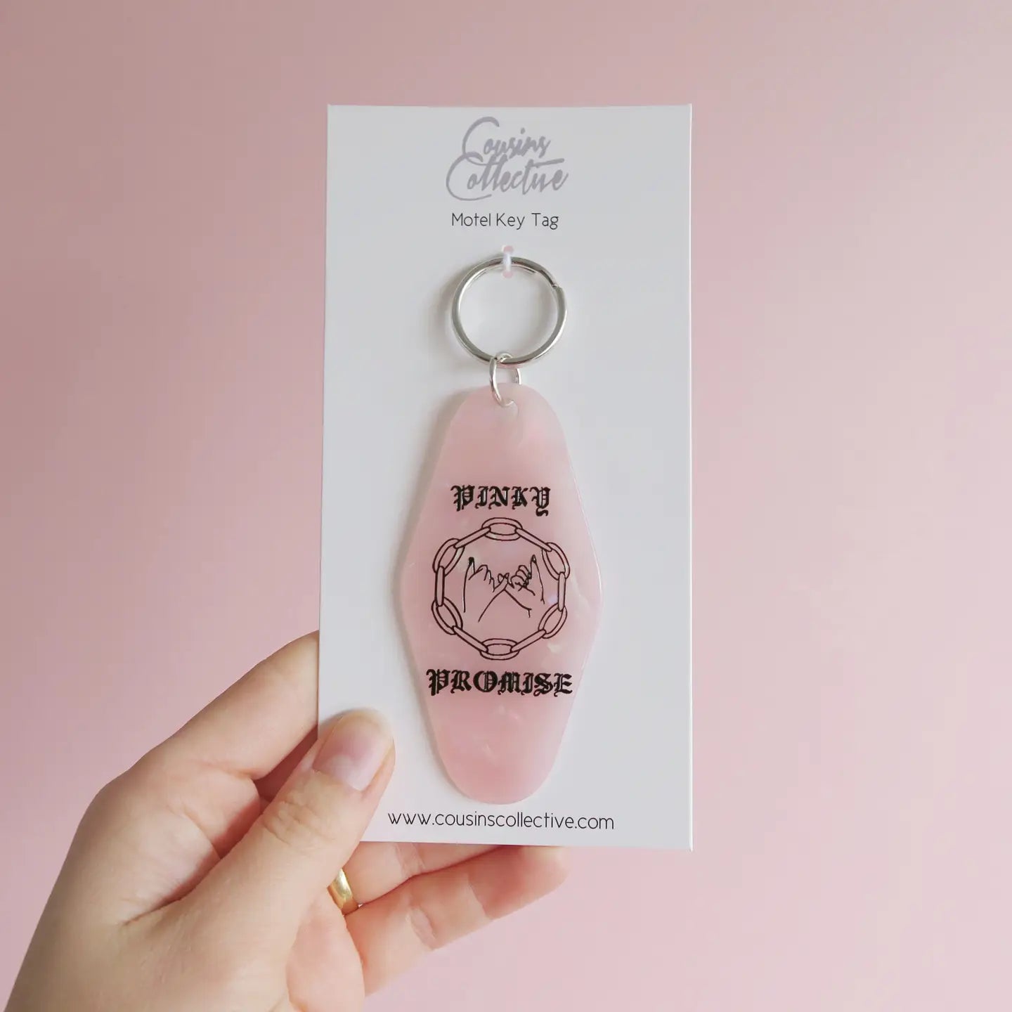 Pinky Promise Motel Keytag Keychain - Pink by Cousins Collective