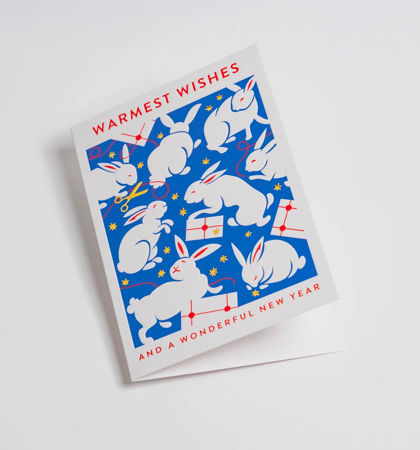 Warmest Wishes Rabbit Christmas Card by Hanna Werning