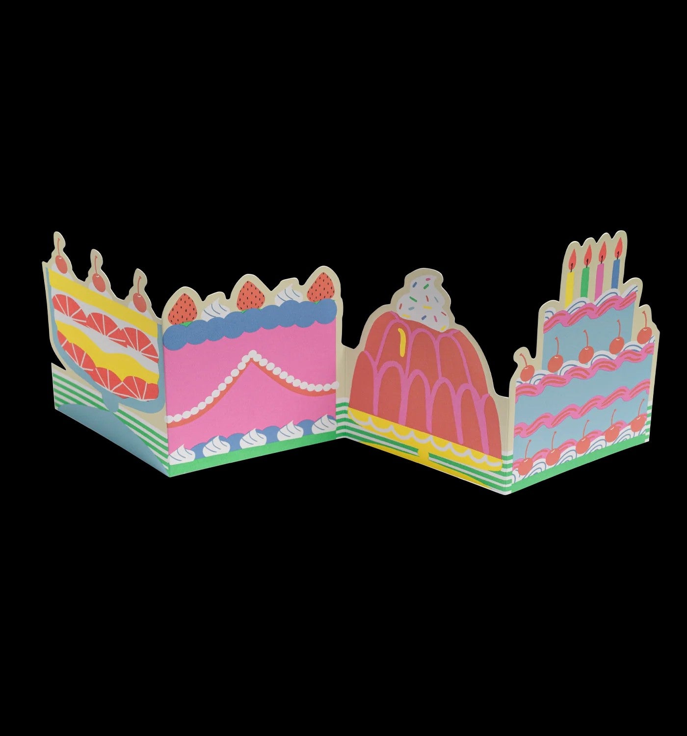 Cake & Jelly Fold Out Concertina Card By Naomi Wilkinson