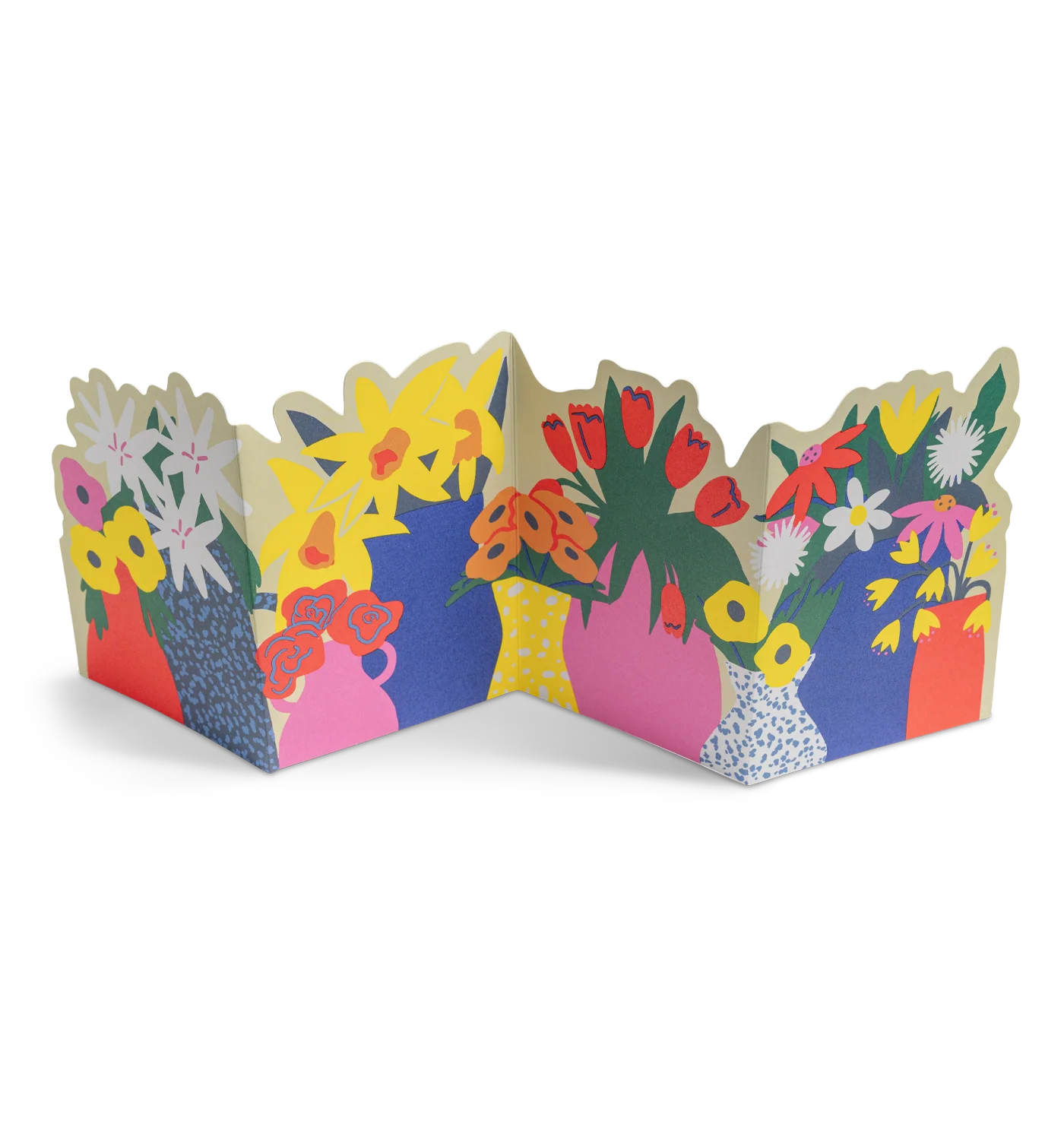 Floral Display Fold Out Concertina Greeting Card by Naomi Wilkinson (Copy)