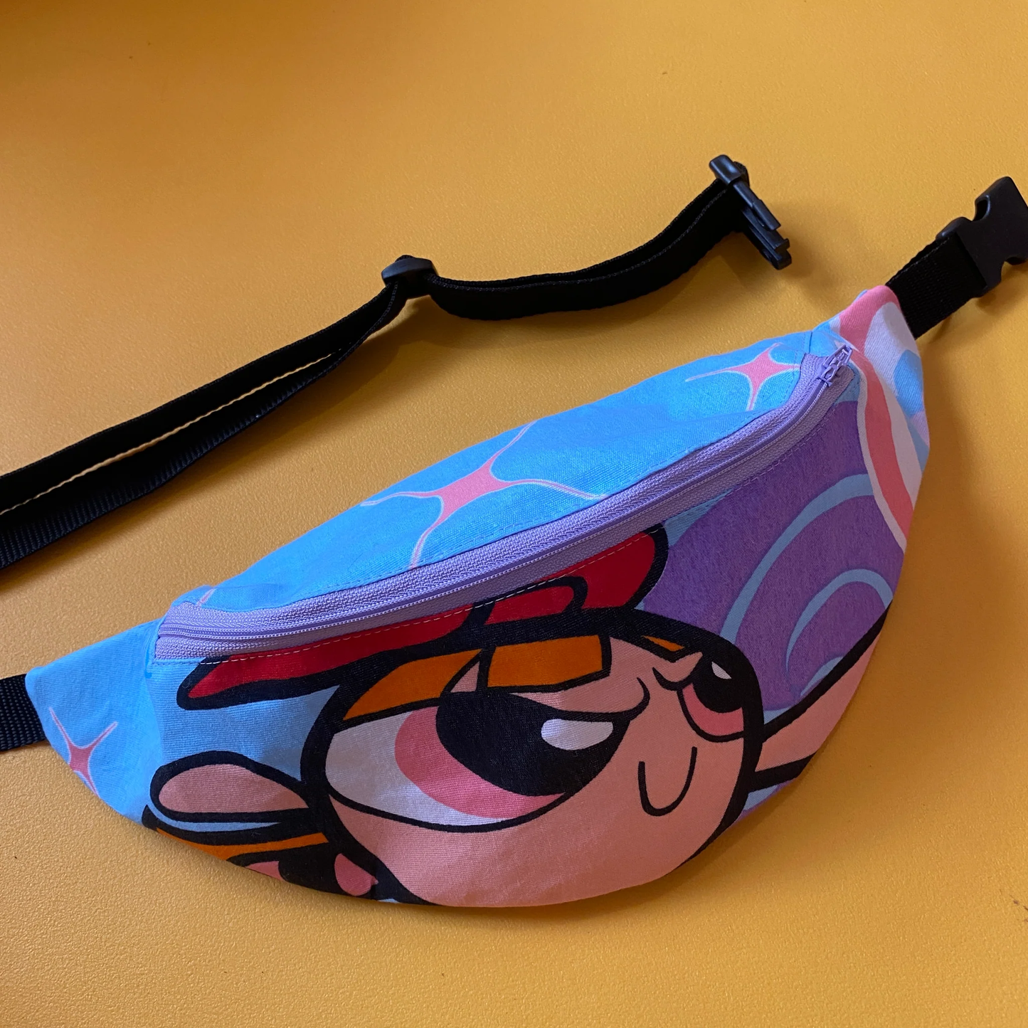 Powergirls Cartoon Retro Fabric bumbag by Silly Girl Club