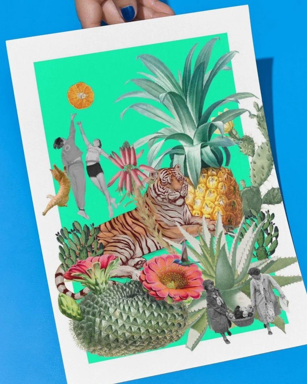 Pineapple Paradise Collage Print By Flamingo Rodeo