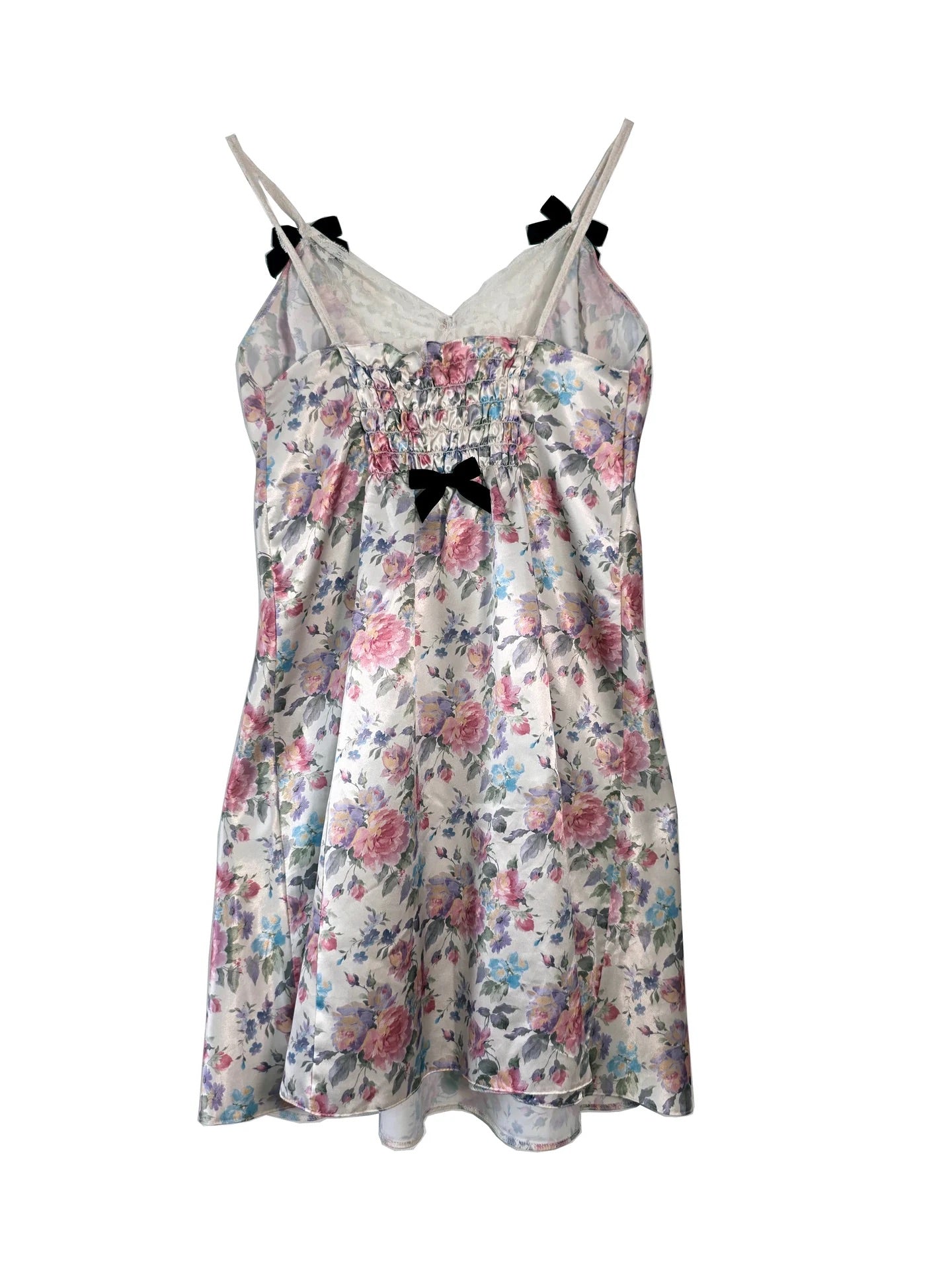 Blossom Slip Dress with Mini Black Velvet Bow by Odd Janko