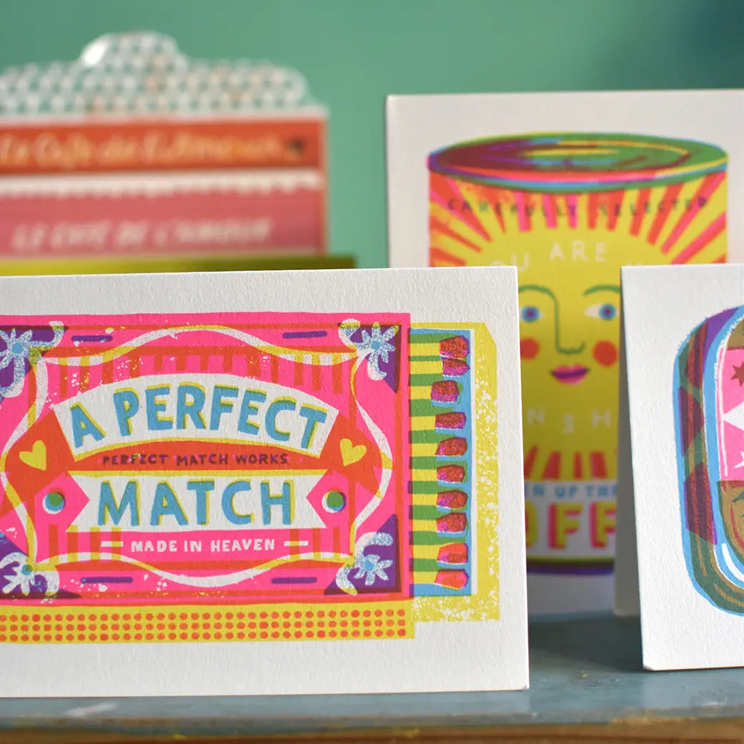 A Perfect Match A6 Greeting Card by The Printed Peanut