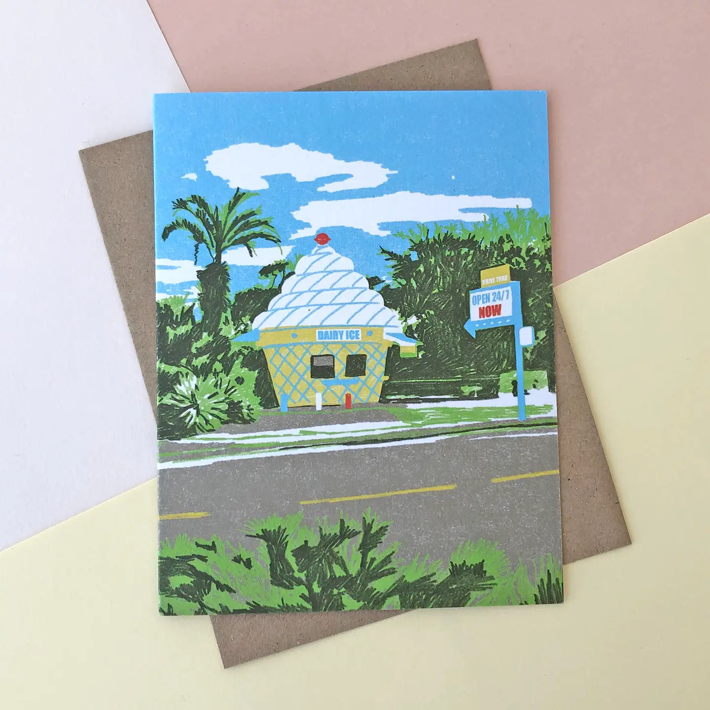 Dairy Cone Greeting Card by Sukie