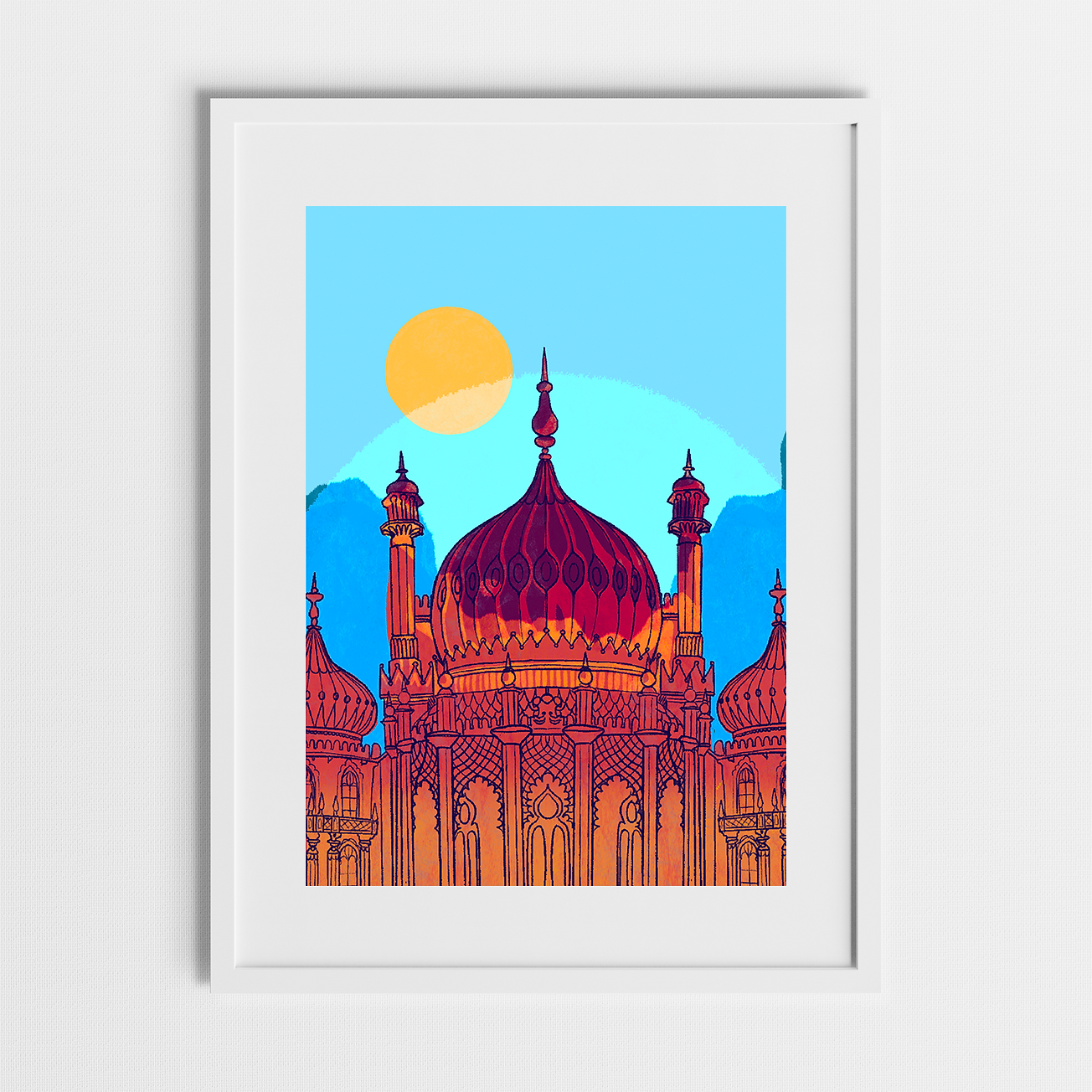 The Royal Pavilion (Portrait), Brighton, Art Print by Keziah Furini