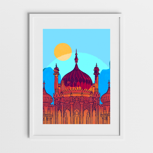 The Royal Pavilion (Portrait), Brighton, Art Print by Keziah Furini
