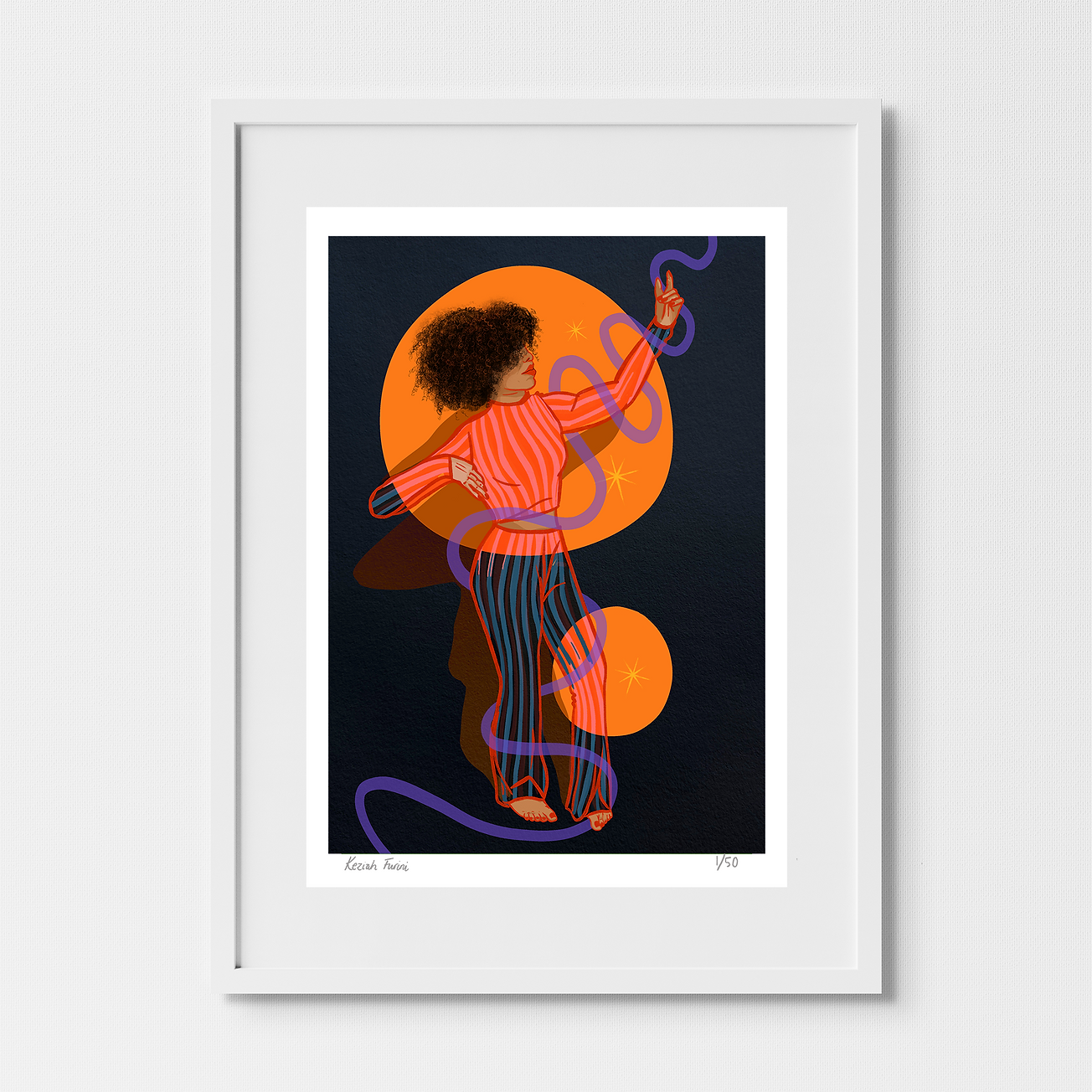Limited Edition A4 Giclee Print - Orange Sun by Keziah Furini