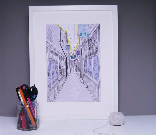 South Lanes Brighton, Art Print by Keziah Furini