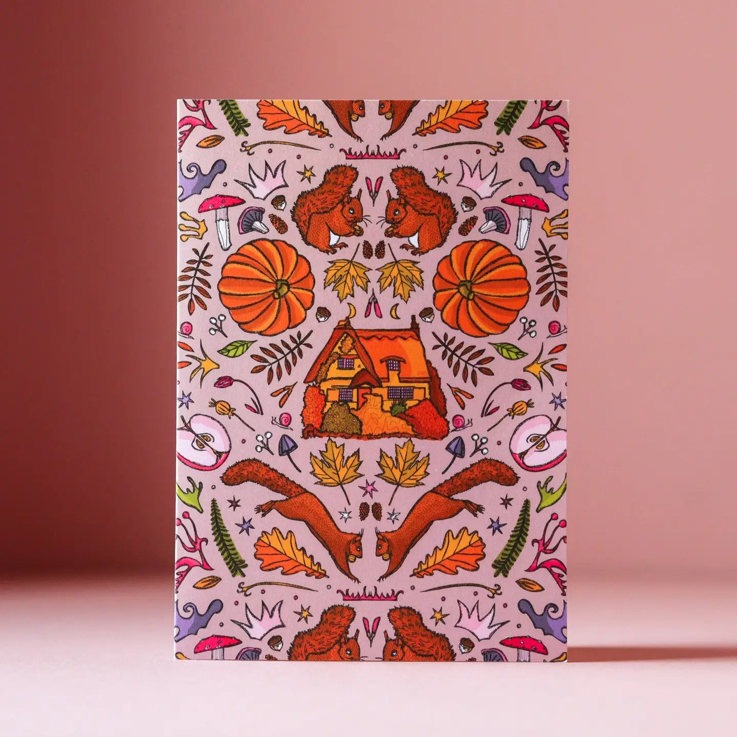 Autumn Pattern Greeting Card by Freya Niamh Design