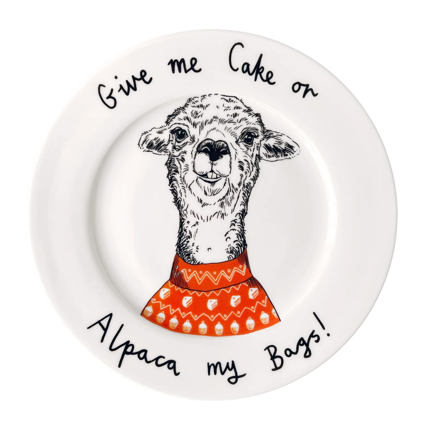 'Give Me Cake Or Alpaca My Bags' Side Plate by Jimbobart