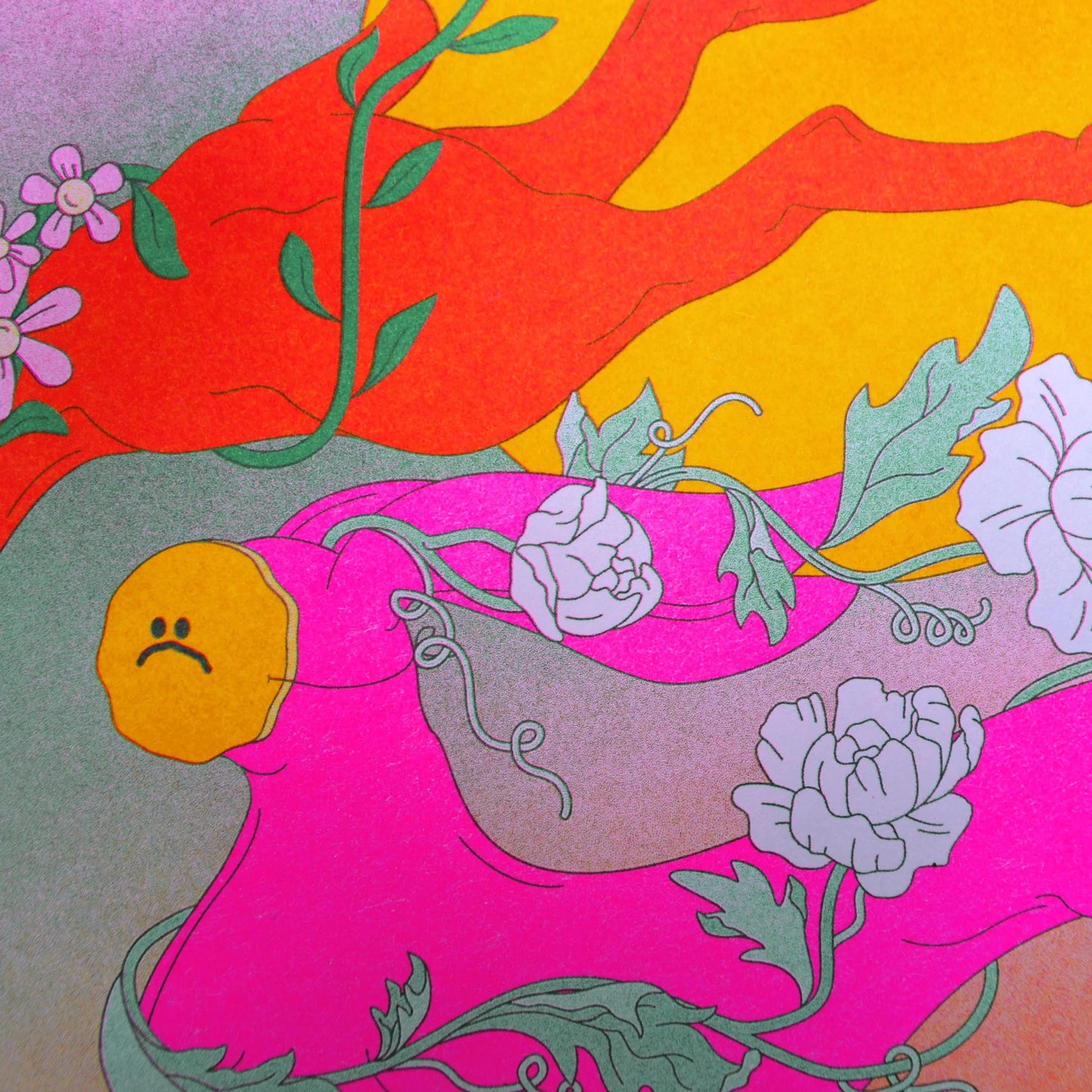 Run run run - Riso A3 Art Print by alice Monvaillier