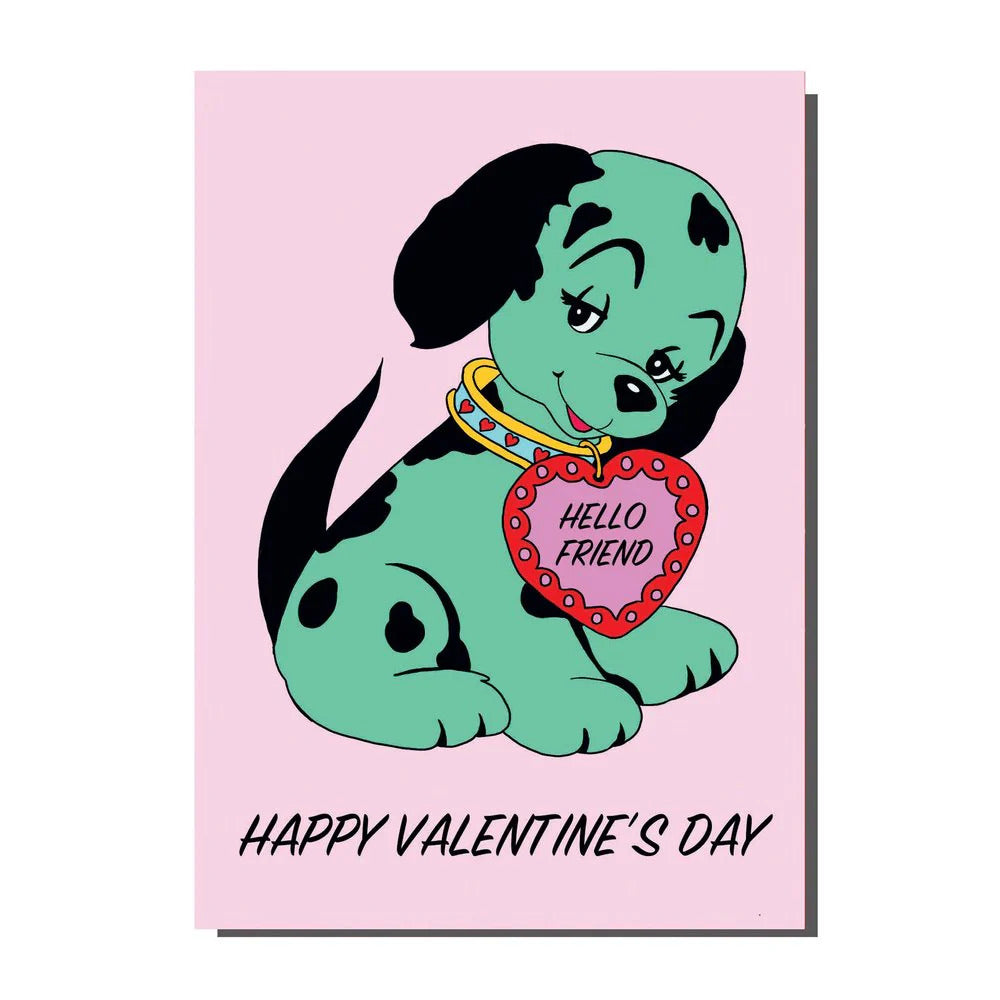 Hello Friend Kitsch Valentines Day Card by Bite Your Granny