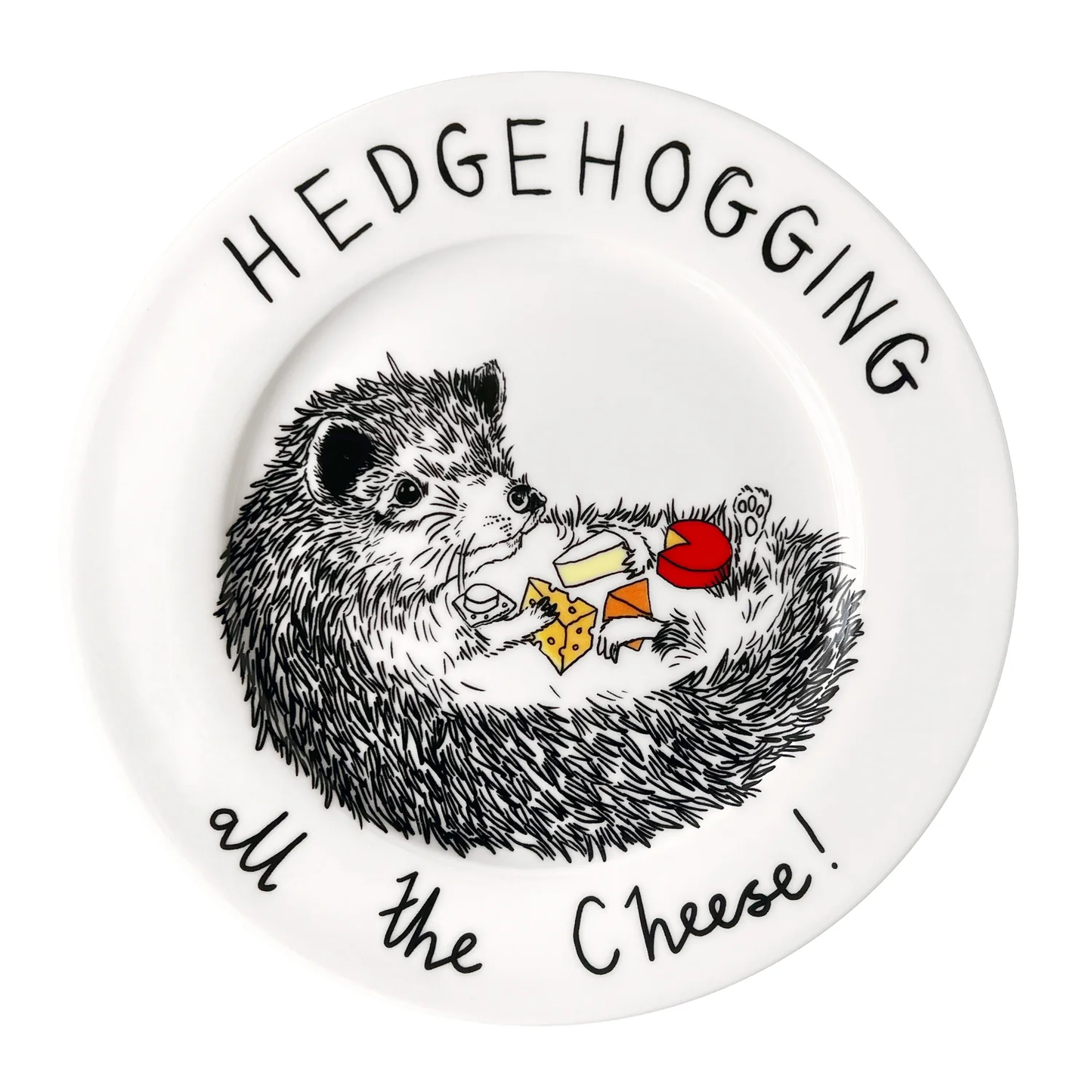 'Hedgehogging All The Cheese' Side Plate by Jimbobart