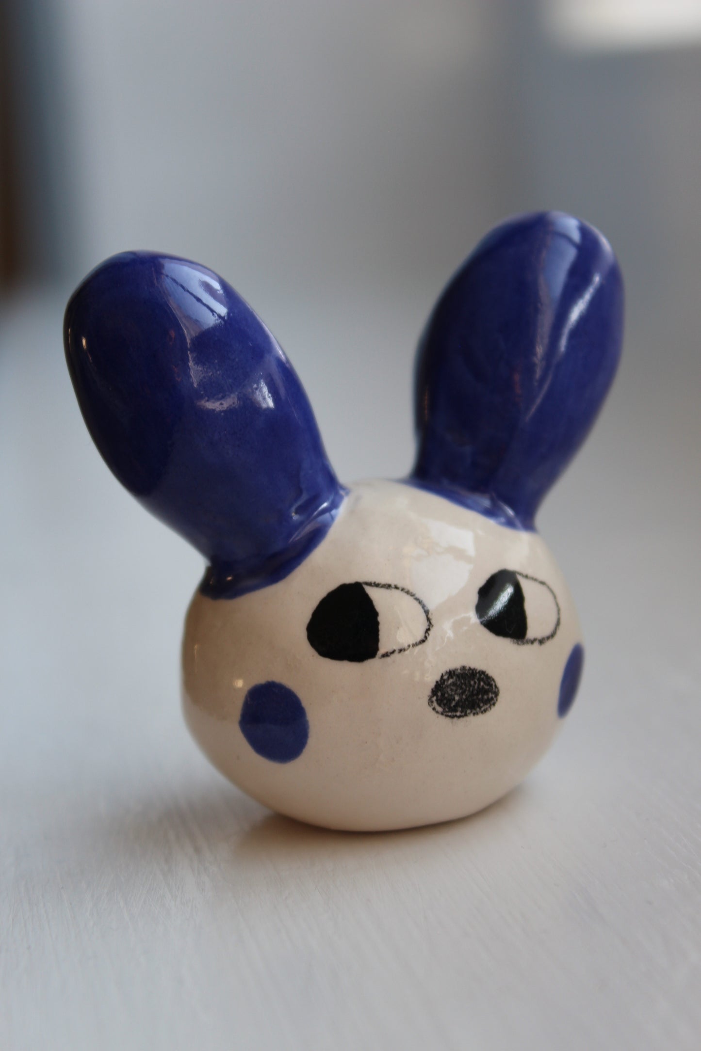 Blue Rabbit Head Ceramic Bunny by Studio Pastel