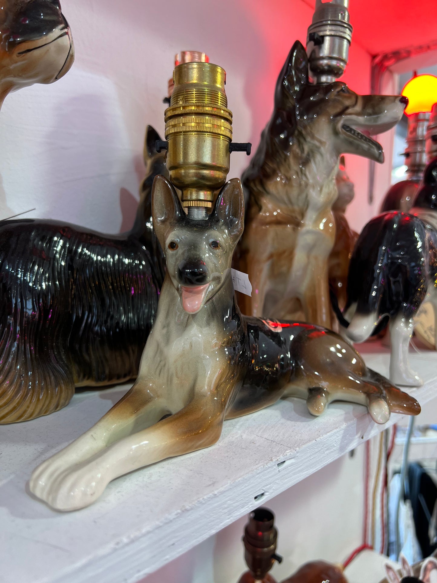 Vintage German Shepherd Dog Lamp by Lost & Foundry