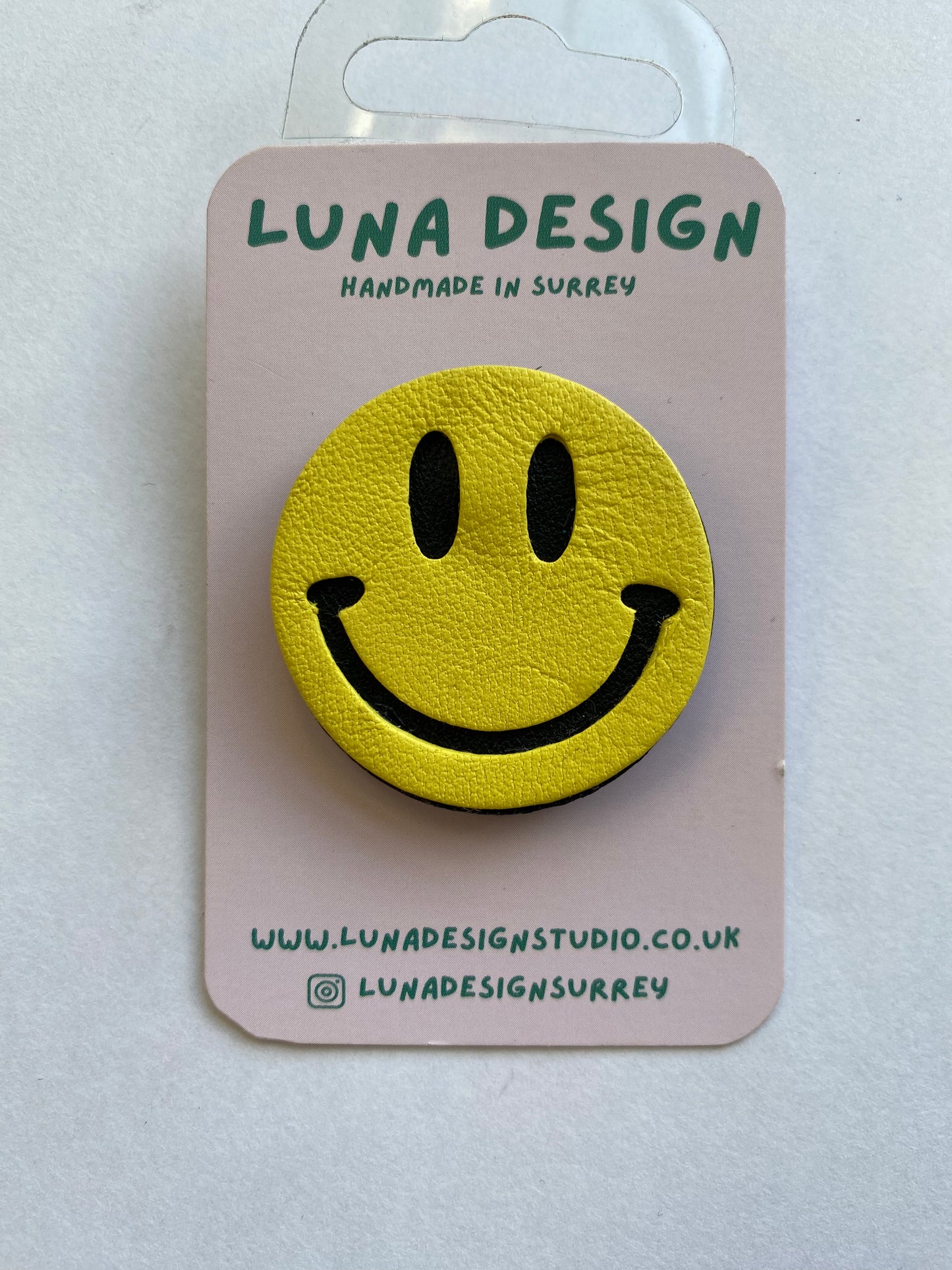 Smiley Brooch Yellow by Luna Design