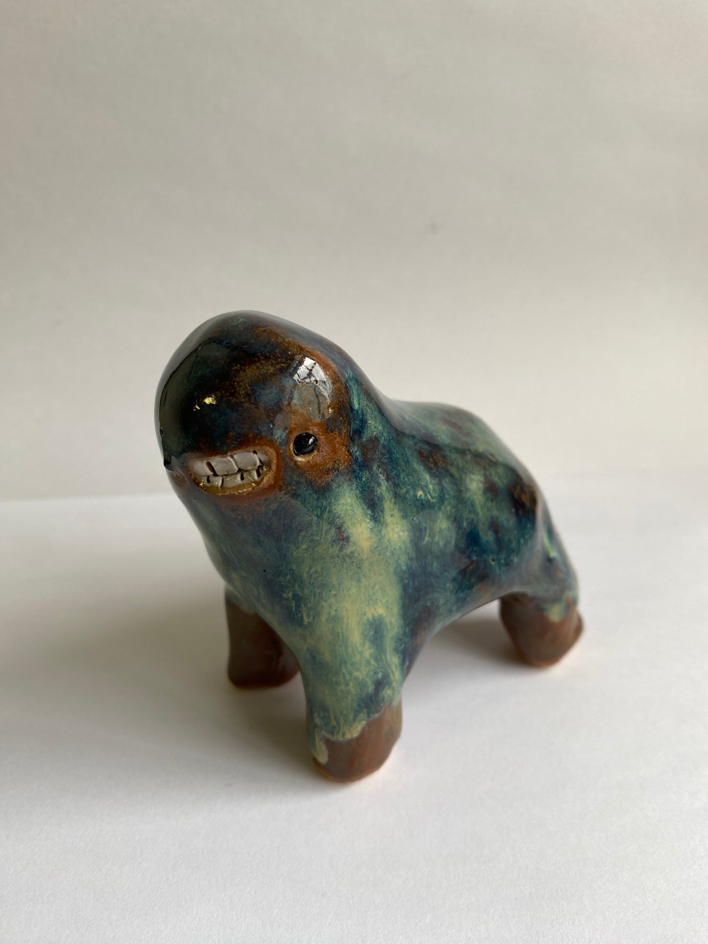 Ceramic Blue Metallic Teethie by Rebecca Edelmann ceramics