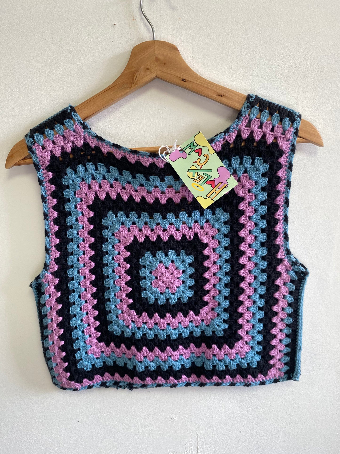 Handmade Purple n black crochet vest by HoleyCow