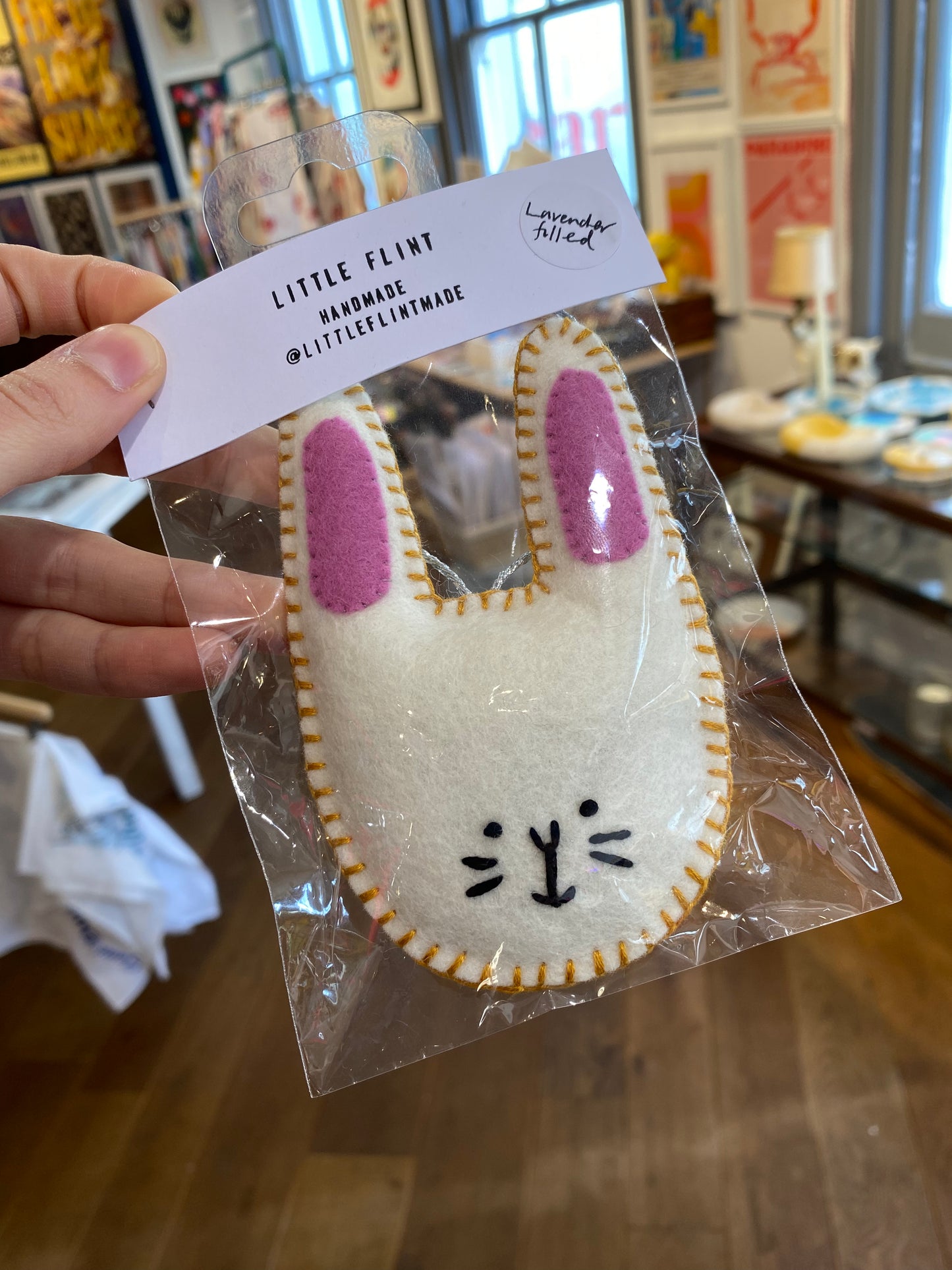 Wool felt hanging lavender rabbits (filled with Lavender) by Little Flint