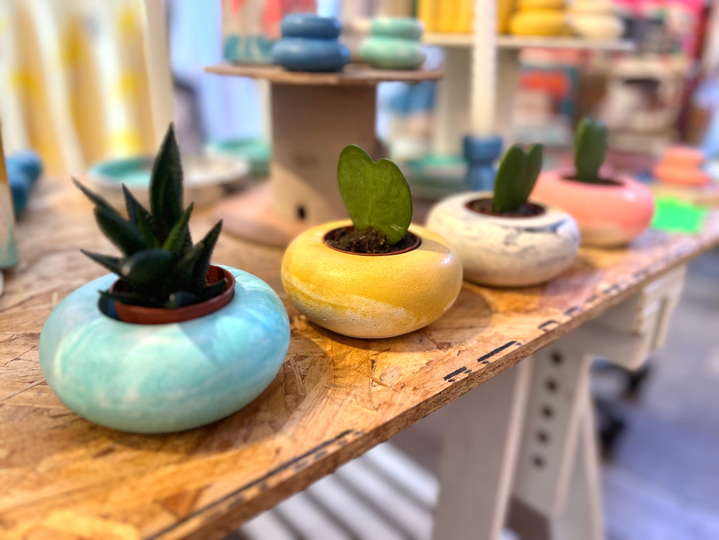 Handmade Pink Concrete Plant Pot / Candle Holder by ONYX Studio