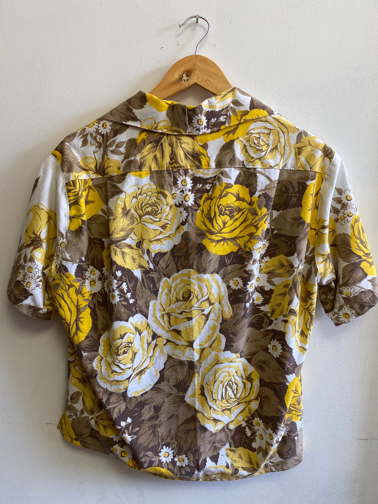 1950's unique Vintage Shirt upcycled cotton tablecloth by Stitch & Make