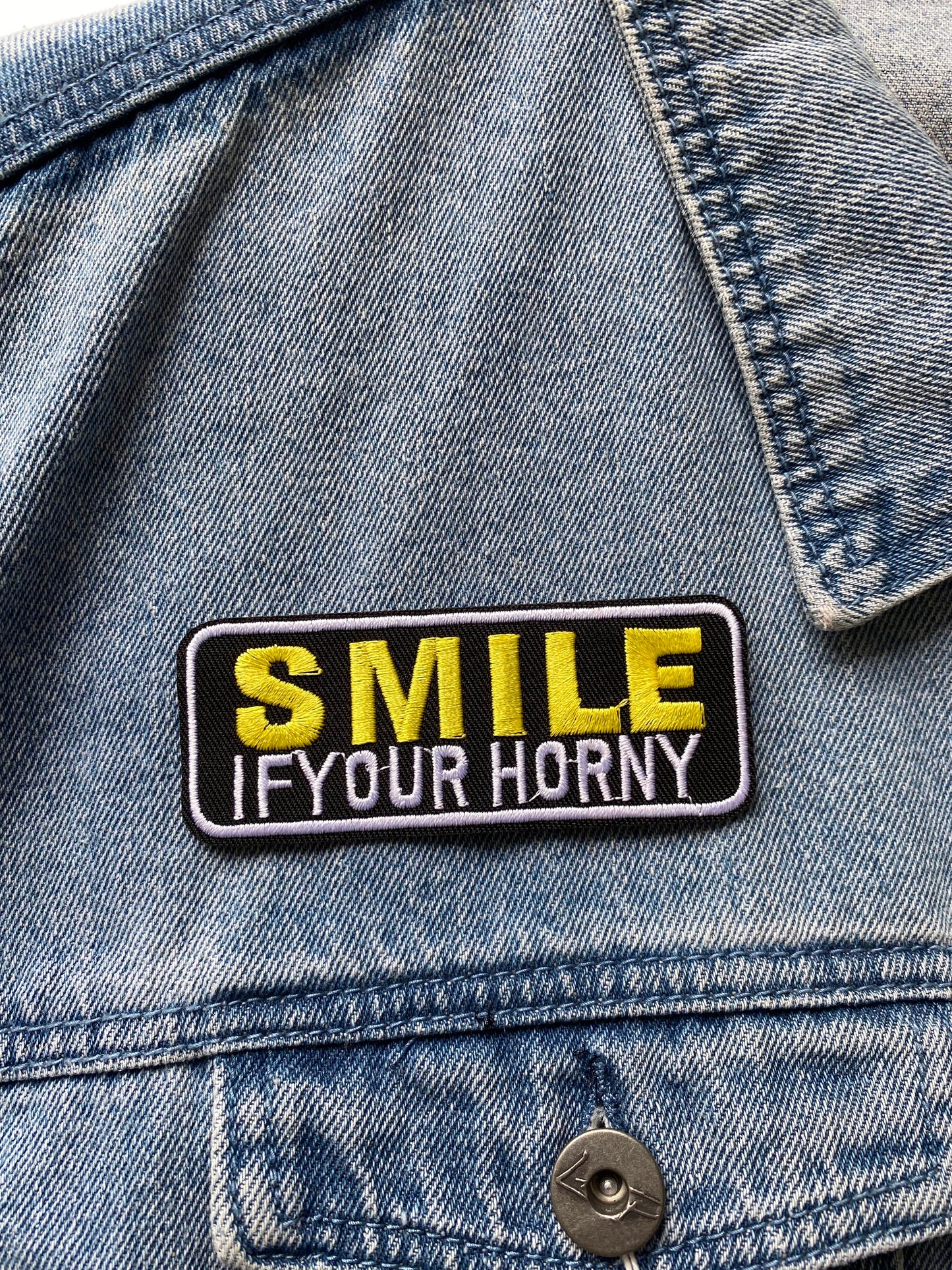 Smile If You'r Horny Embroidered Patch by Stanley Road