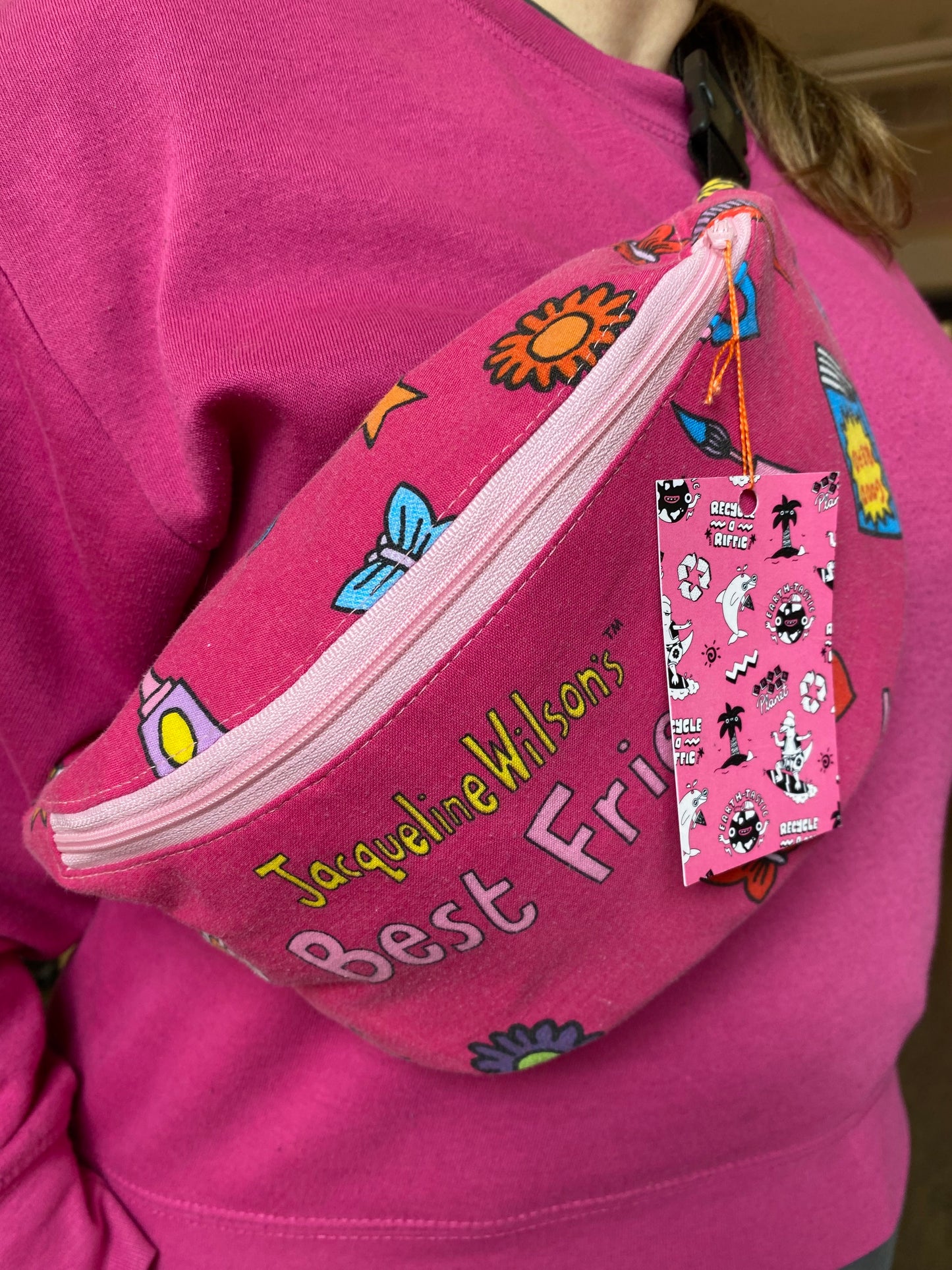 90's Pink fabric bumbag by Silly Girl Club