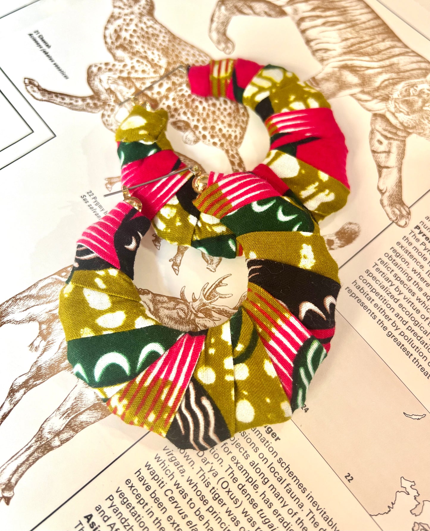 Big Handmade Colourful Wrapped Earrings by Gangster Wraps