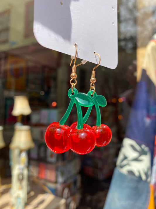 Cherries steel silver earrings by Thanks for Nothing