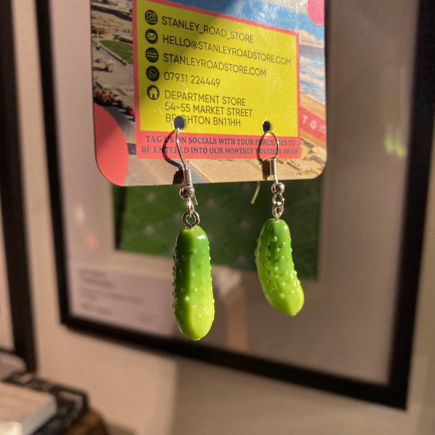 Pickles stainless steel silver earrings by Thanks for Nothing