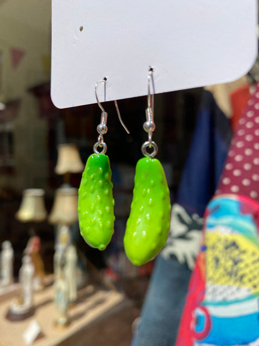 Pickles stainless steel silver earrings by Thanks for Nothing