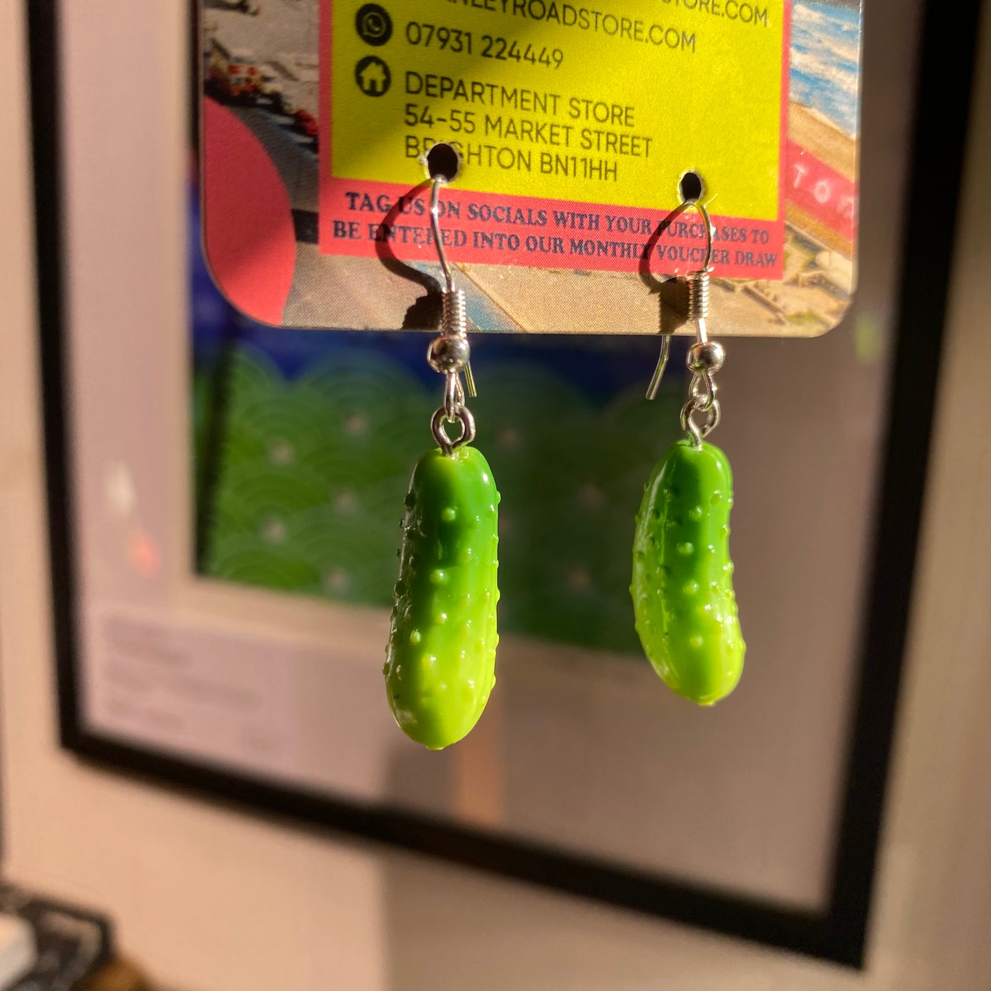 Pickles stainless steel silver earrings by Thanks for Nothing