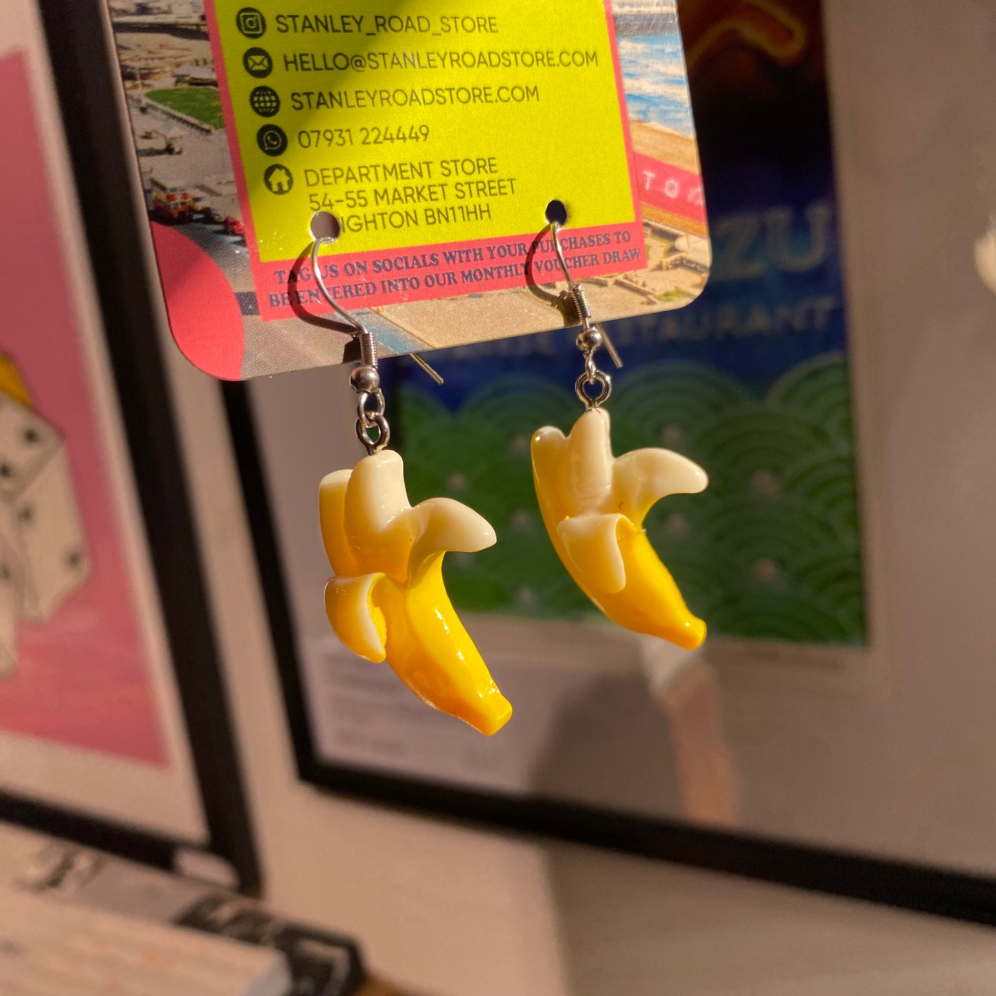 Banana stainless steel silver earrings by Thanks for Nothing